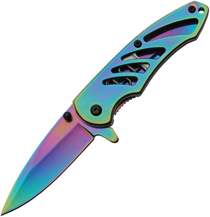 China Made Framelock Folding Knife 2.5" Stainless Steel Blade Spectrum-300523-RB