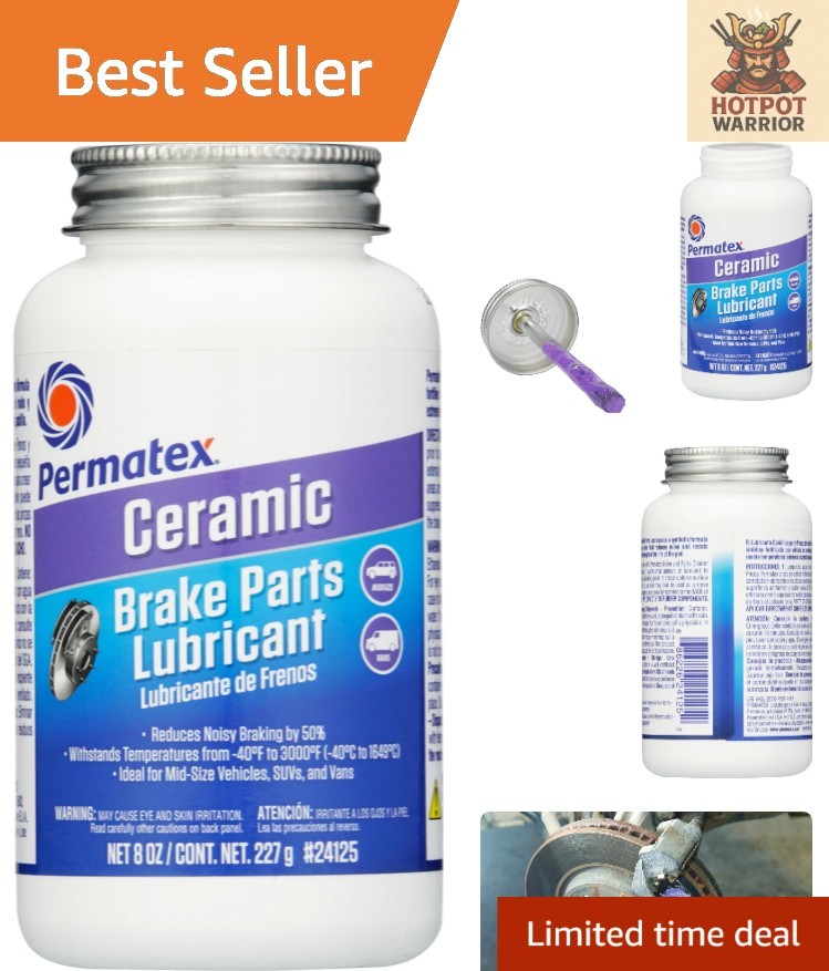 100% Synthetic Ceramic Brake Parts Lubricant - 8oz Jar, No More Brake Noise