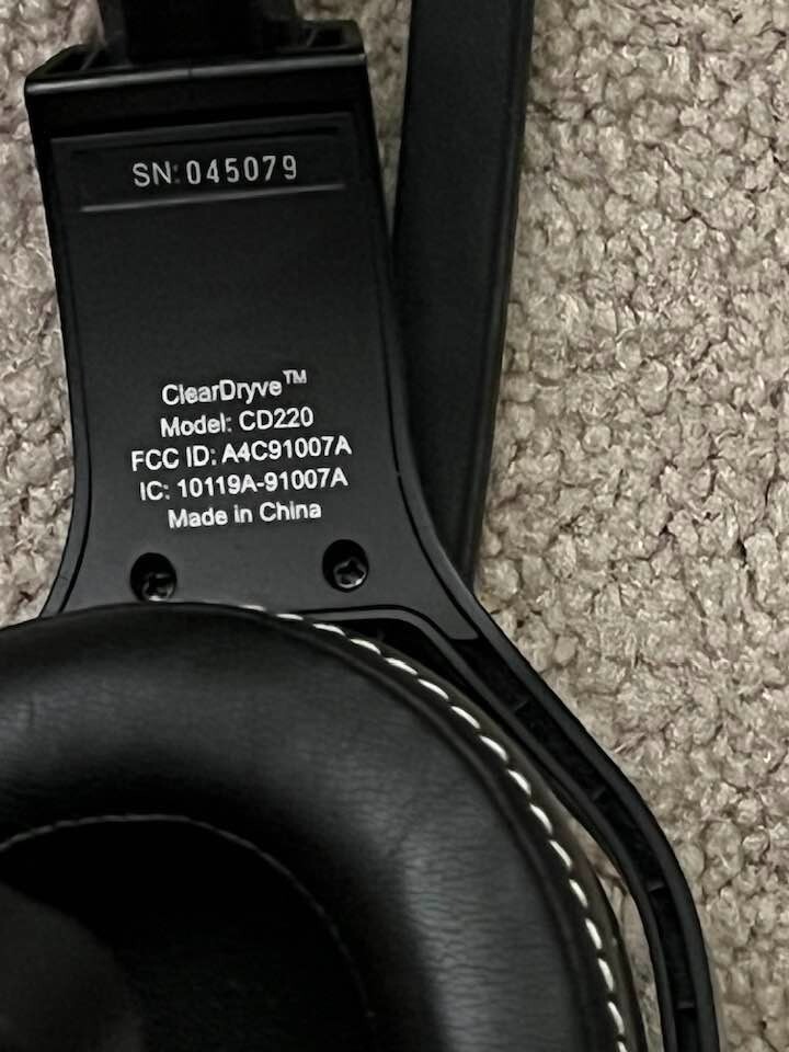RAND MCNALLY CLEARDRYVE CD 220 CD220 BLUETOOTH HEADPHONES