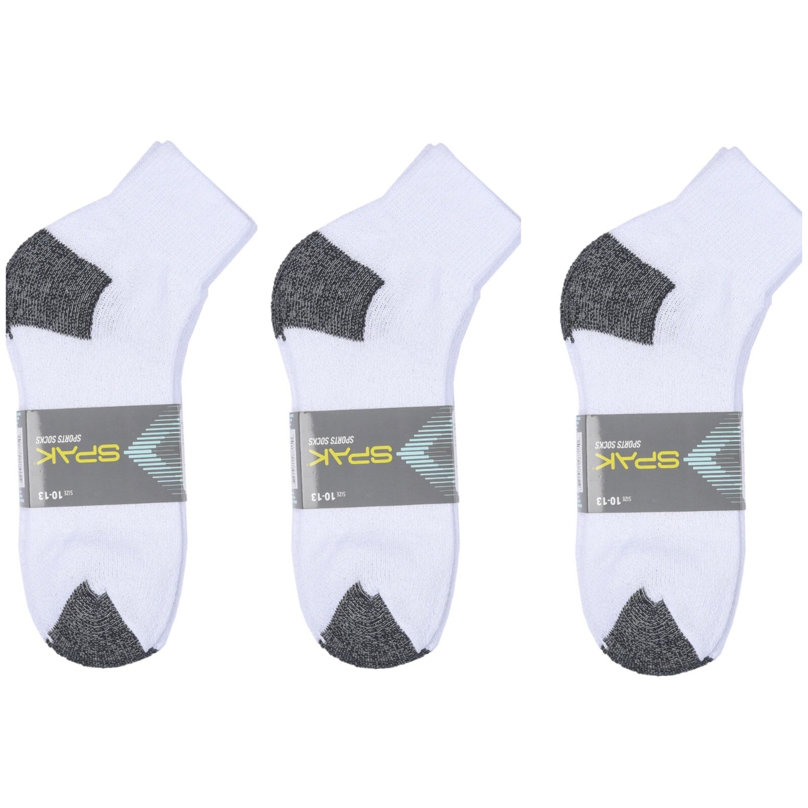 New Men's 12 Pairs Sports White Gray Ankle Quarter Crew Socks Cotton Size 10-13