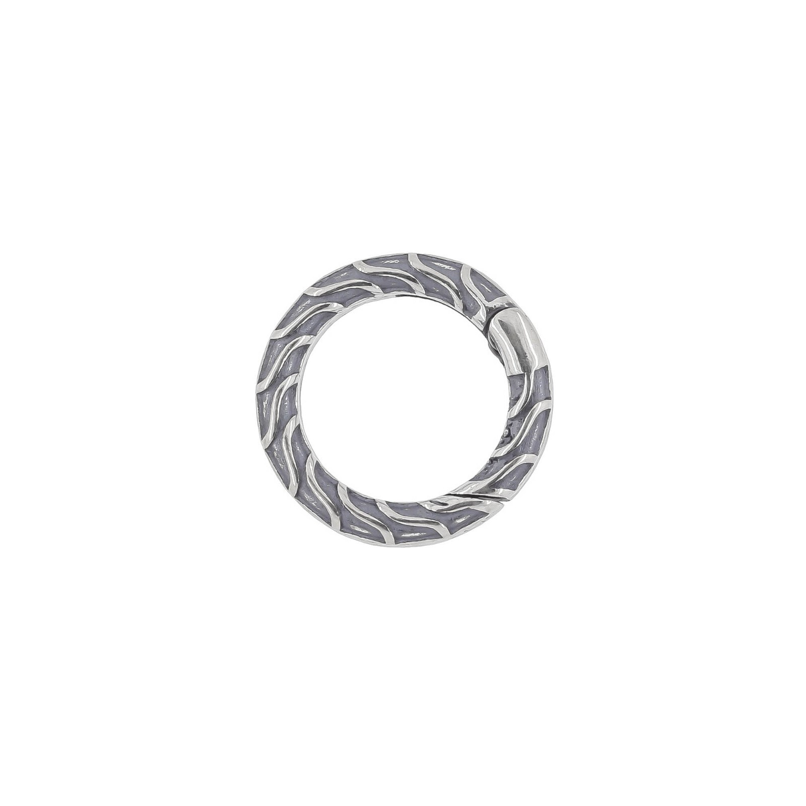 Oxidized Sterling Silver Self Closing Round Shortener Enhancer Link Clasp #51723