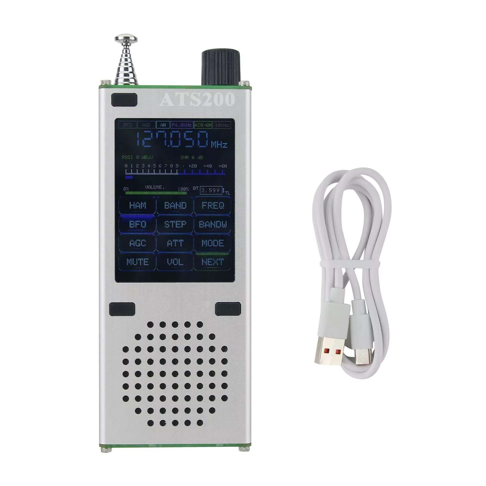 New ATS200 Full Band Radio Receiver Aviation Band Radio SSB LSB FM AM TFT Screen
