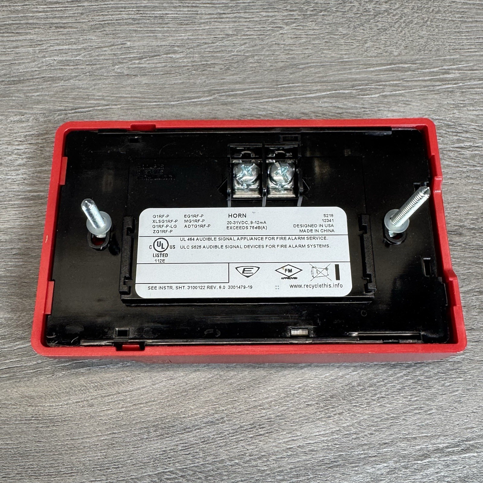 Edwards Signaling EG1RF-P Genesis Horn Red Fire