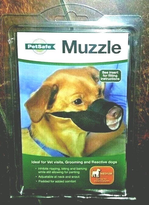 Muzzle -Medium Breeds- Black~ Padded for Comfort & Adjustable! MUZ-M-BLK