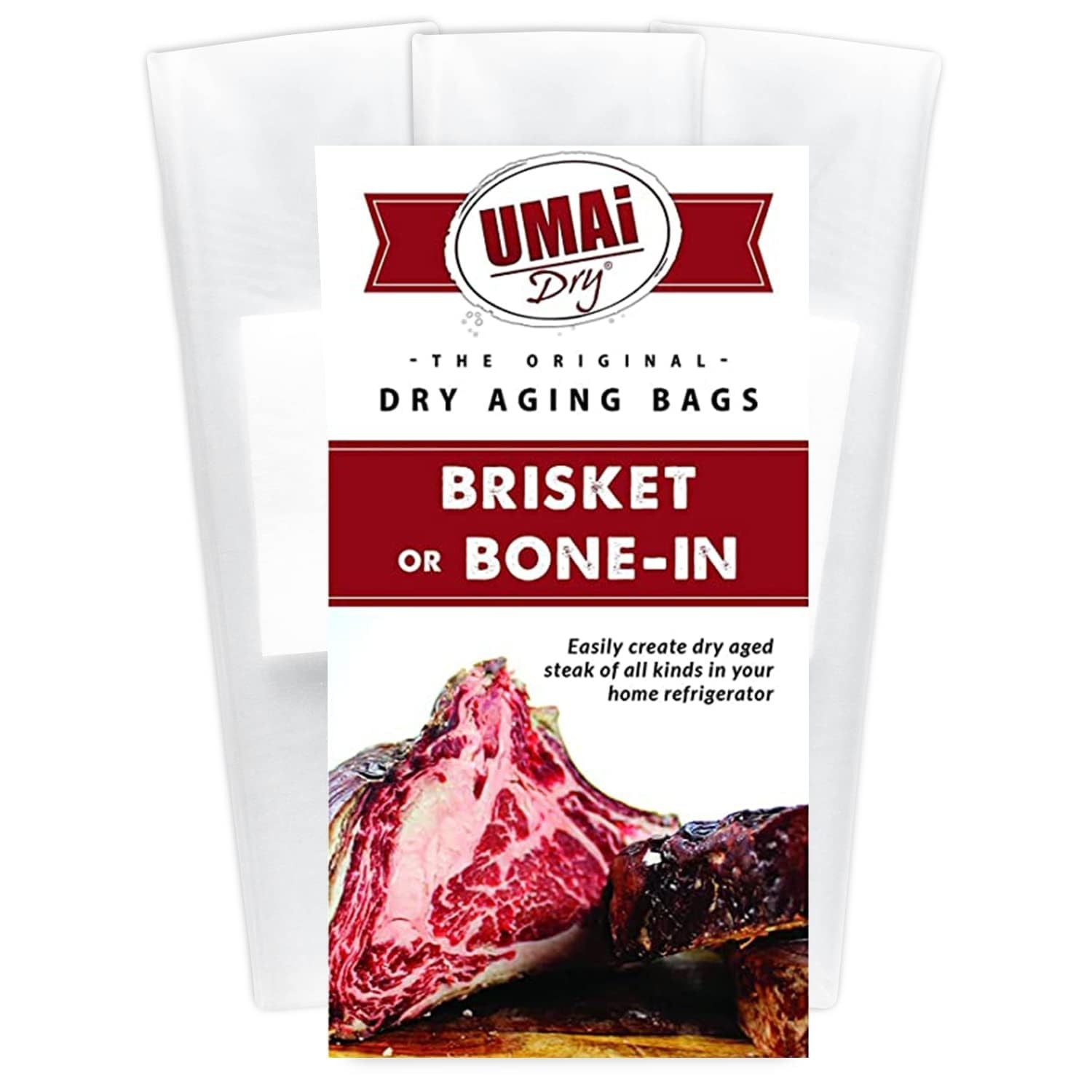 UMAi Dry Aging Bag for Steaks, Pack of 3, Dry Age Bags for Meat, Brisket or B...
