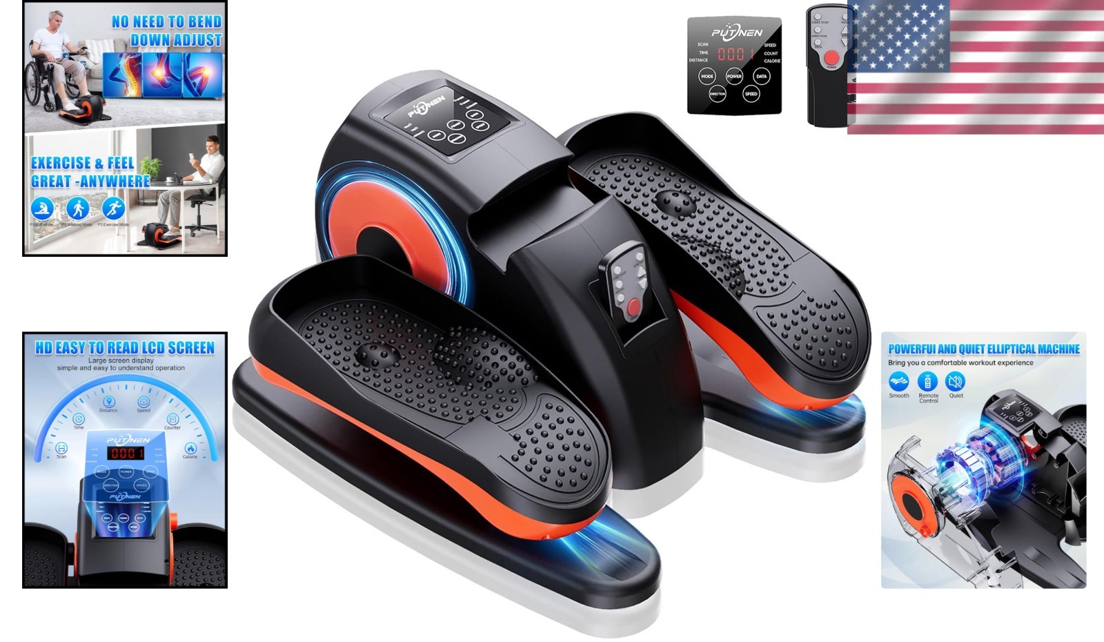 Silent Under Desk Elliptical Machine for Office Use Lightweight and Easy to Move