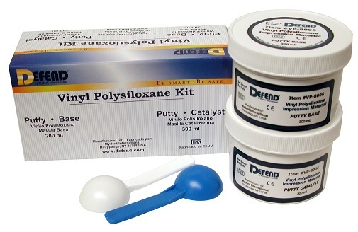 DEFEND PUTTY FAST SET VPS IMPRESSION MATERIAL KIT 300ML EACH OF BASE & CATALYST
