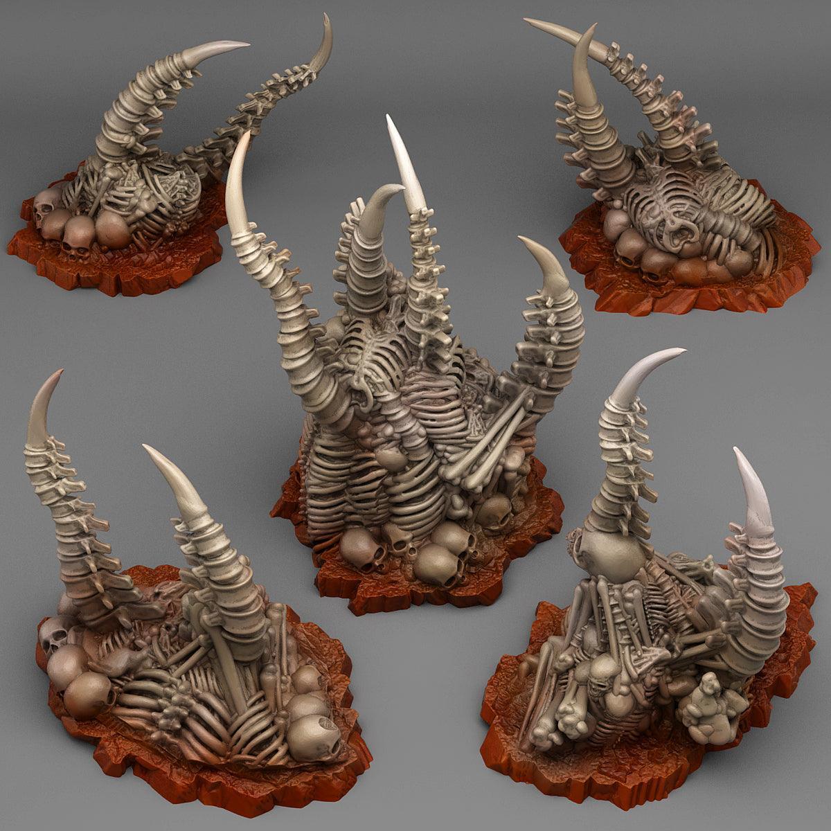 3D Printed Fantastic Plants and Rocks Abandoned Pile Of Bones 28mm - 32mm D&D