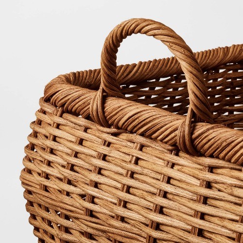 Medium Square Rattan Harvest Basket - Threshold designed with Studio McGee