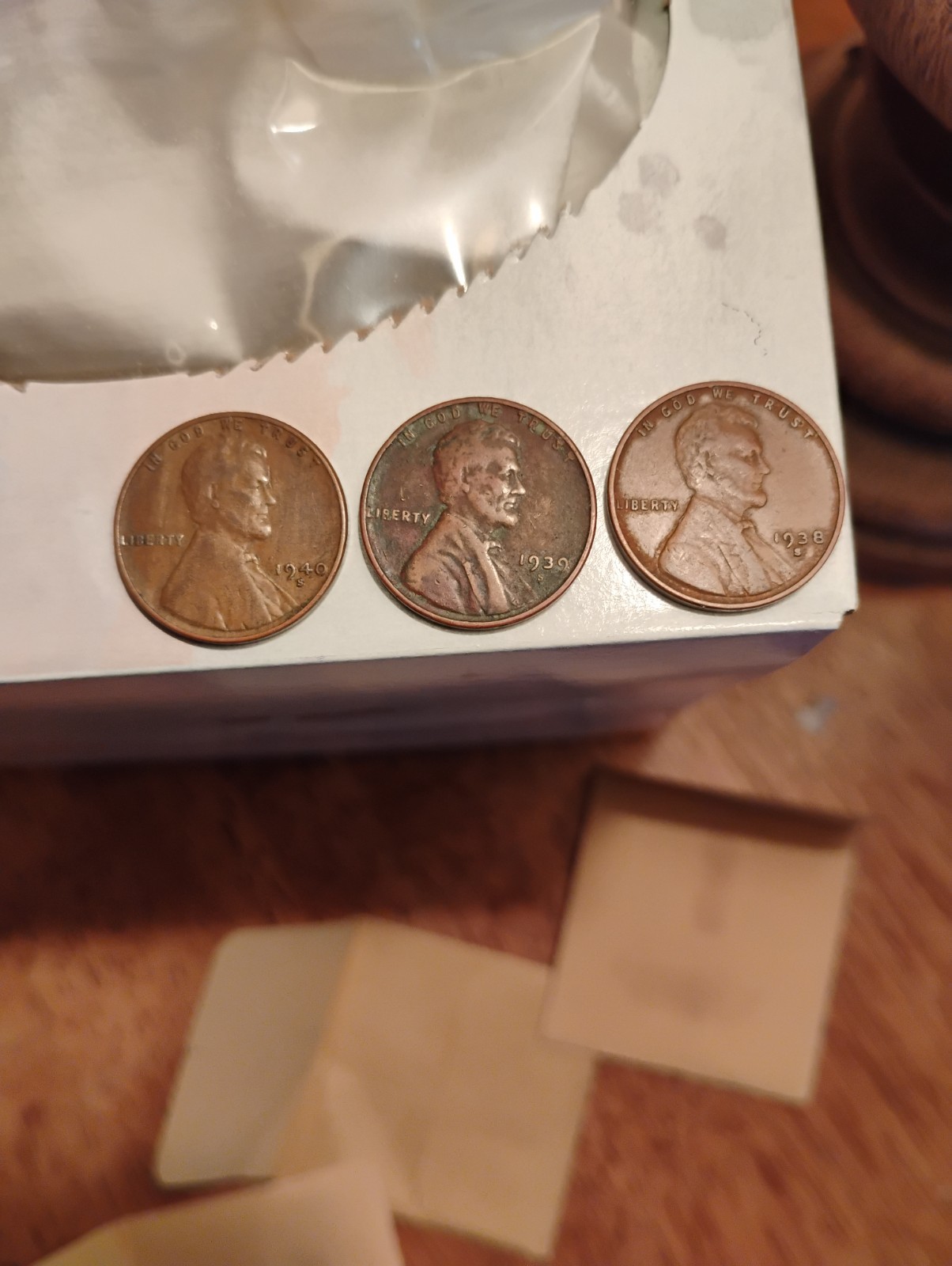 1940 S - 1939 S - 1938 S  Lincoln cents