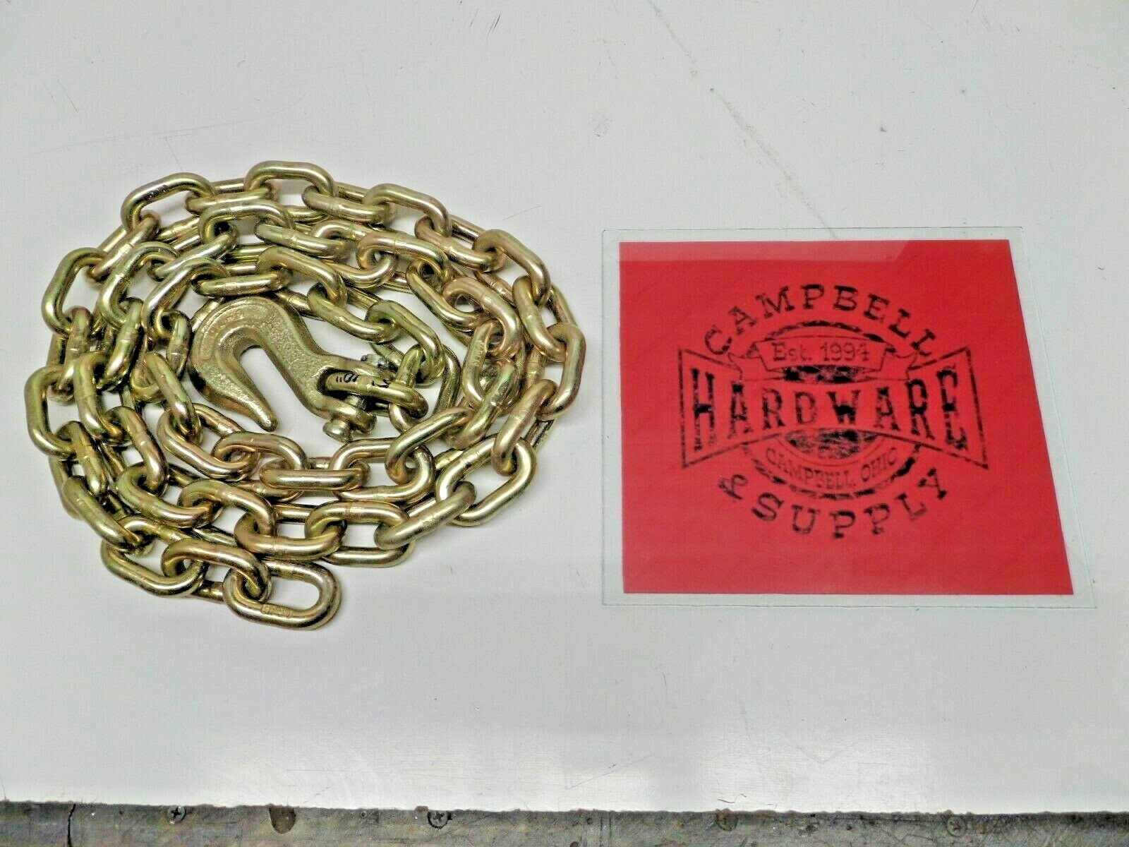 Auto Body Frame Machine Pull Chain 3/8" x 6' Grade 70 with 3/8" Grab Hook