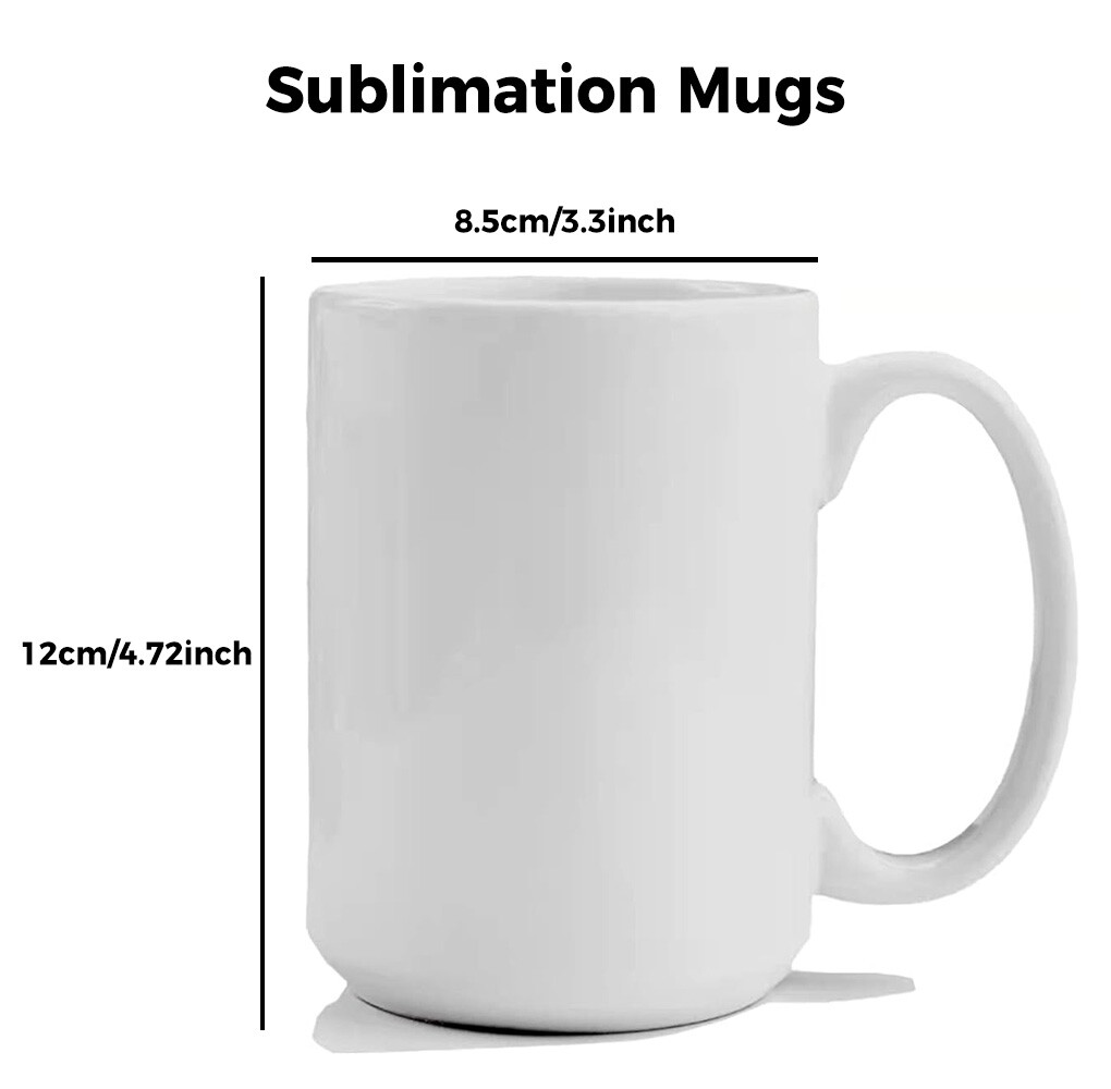 36pcs 15OZ Sublimation Blank White Mugs Coffee Cup Ceramic Material USA