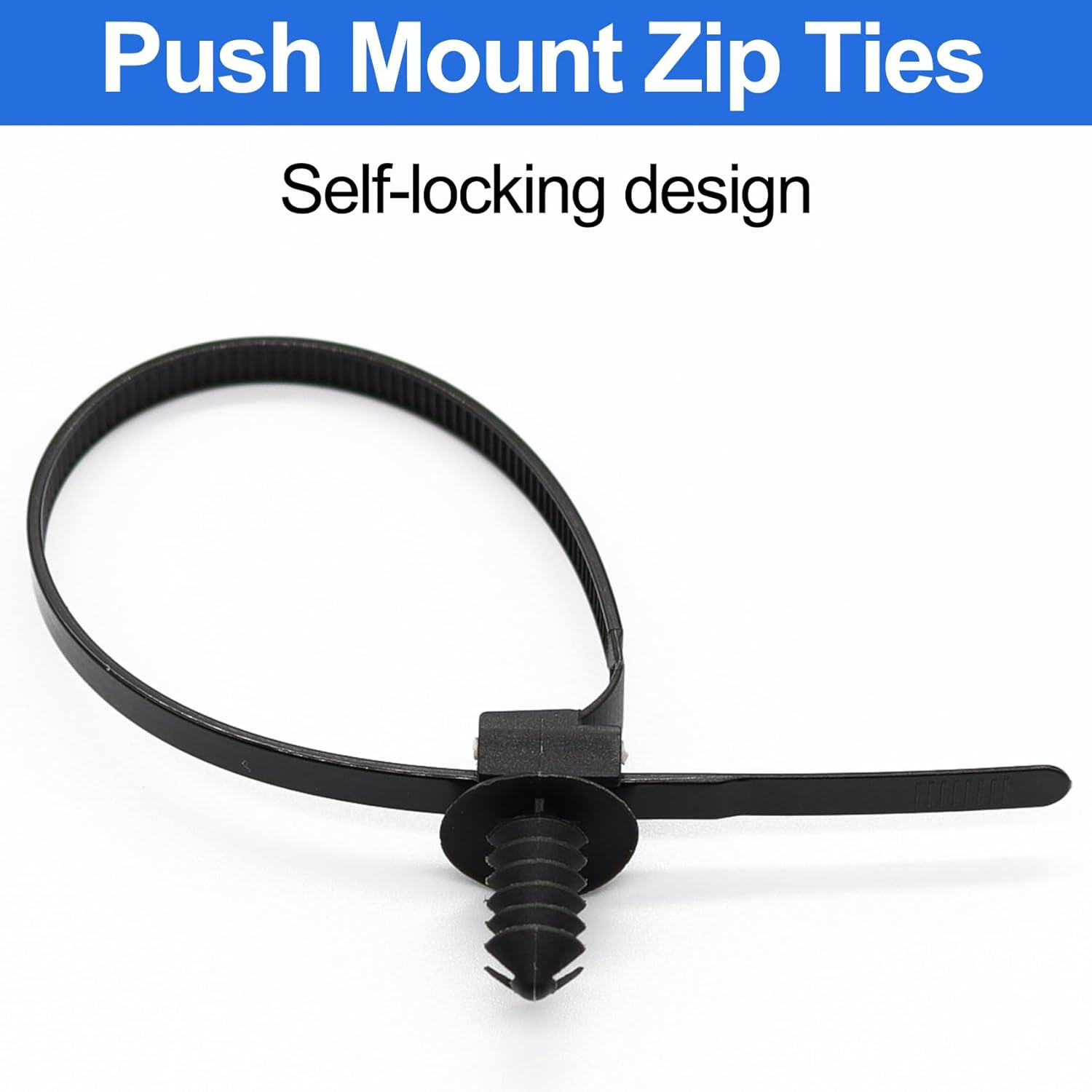 50 Pack Cable Zip Ties, 8 Inch Nylon Push Mount Self Locking Cable Ties for Indo