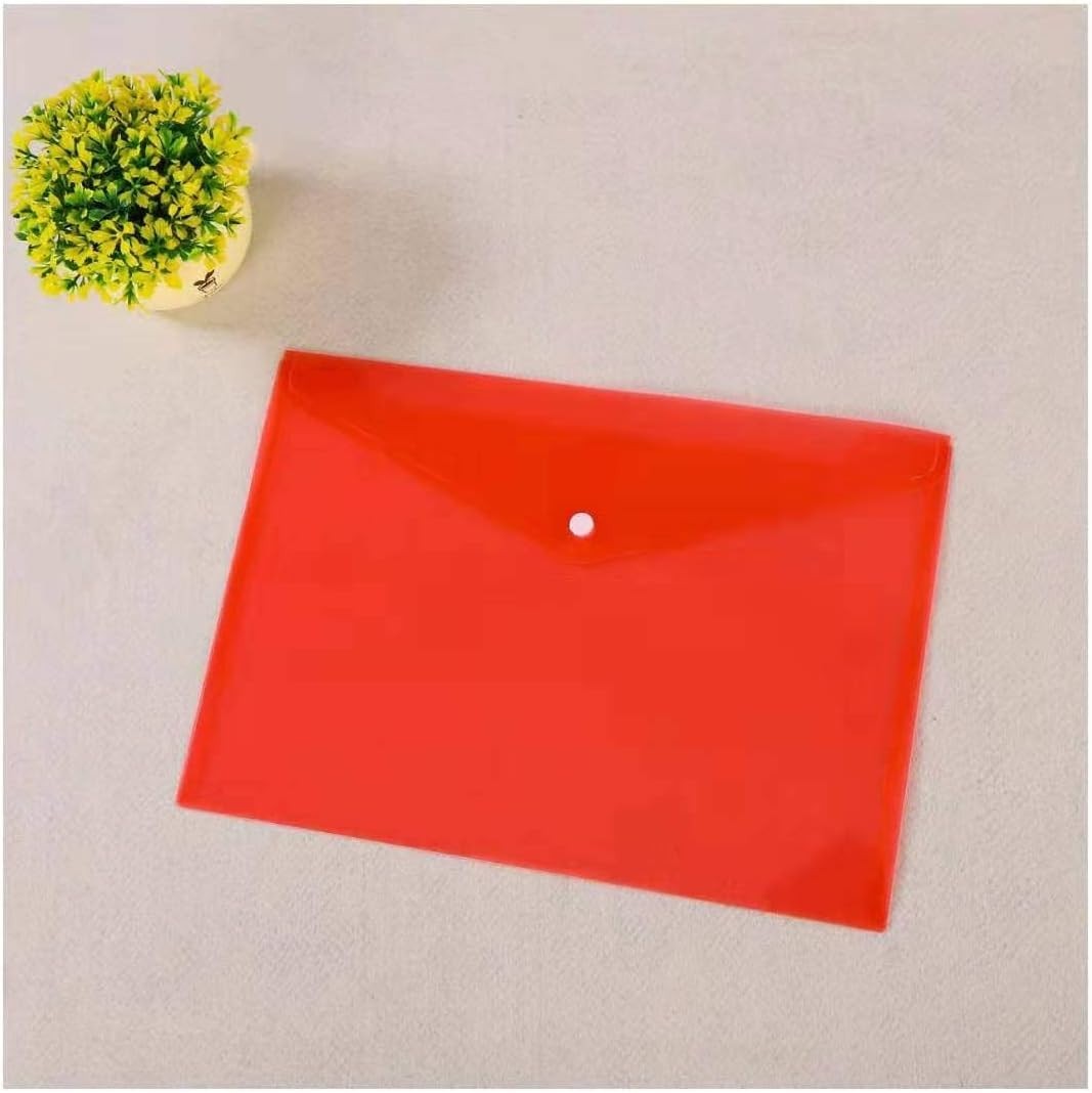Poly Envelope 12 Pcs Document Envelopes with Snap Button Quality Clear Document