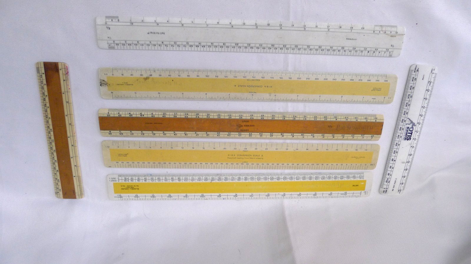 Old Vintage JOB LOT x 7 RULERS Blundell Harling Hall Harding Verulam etc