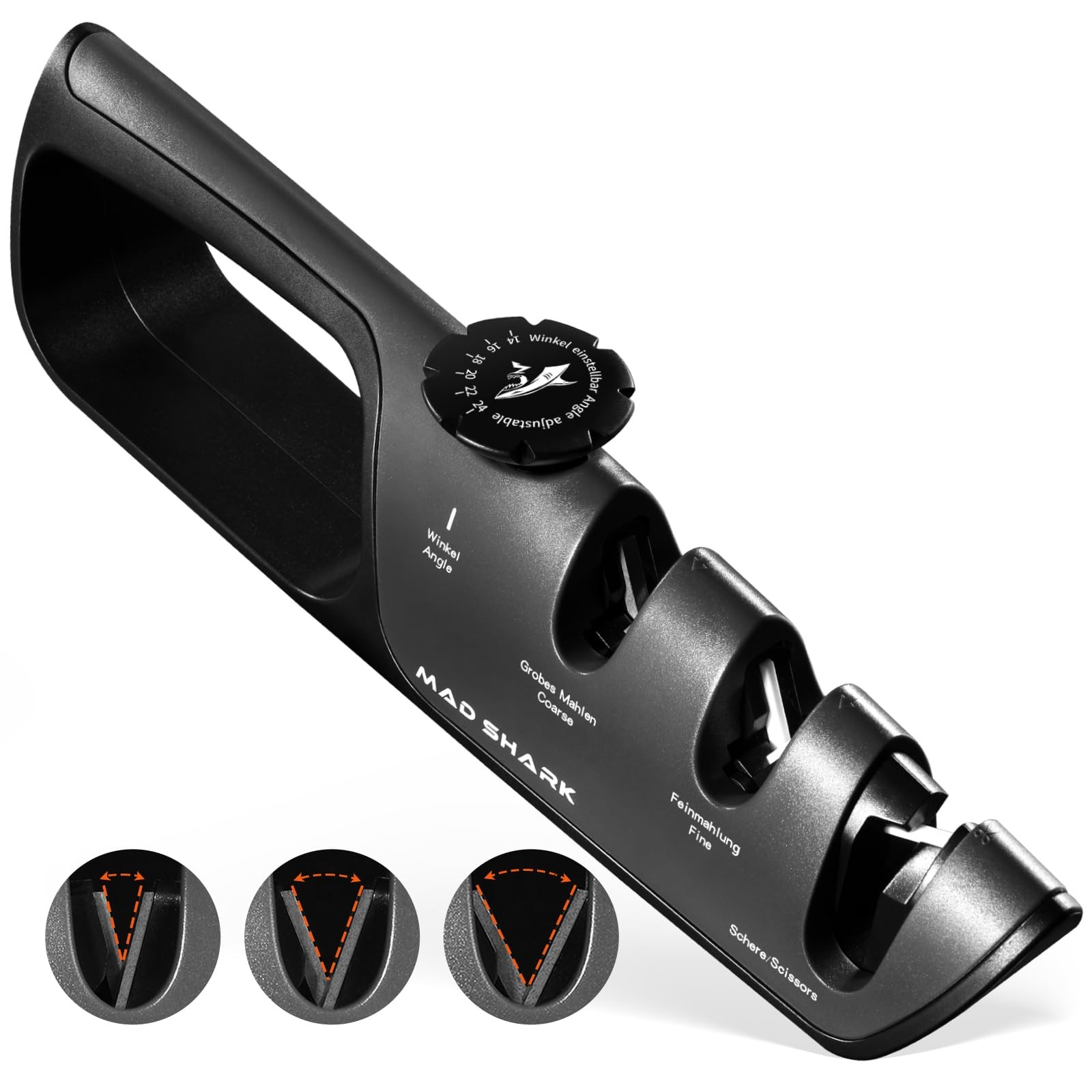 Knife Sharpener, 6 Adjustable Sharpening Angle, Coarse & Fine Knife Sharpener To