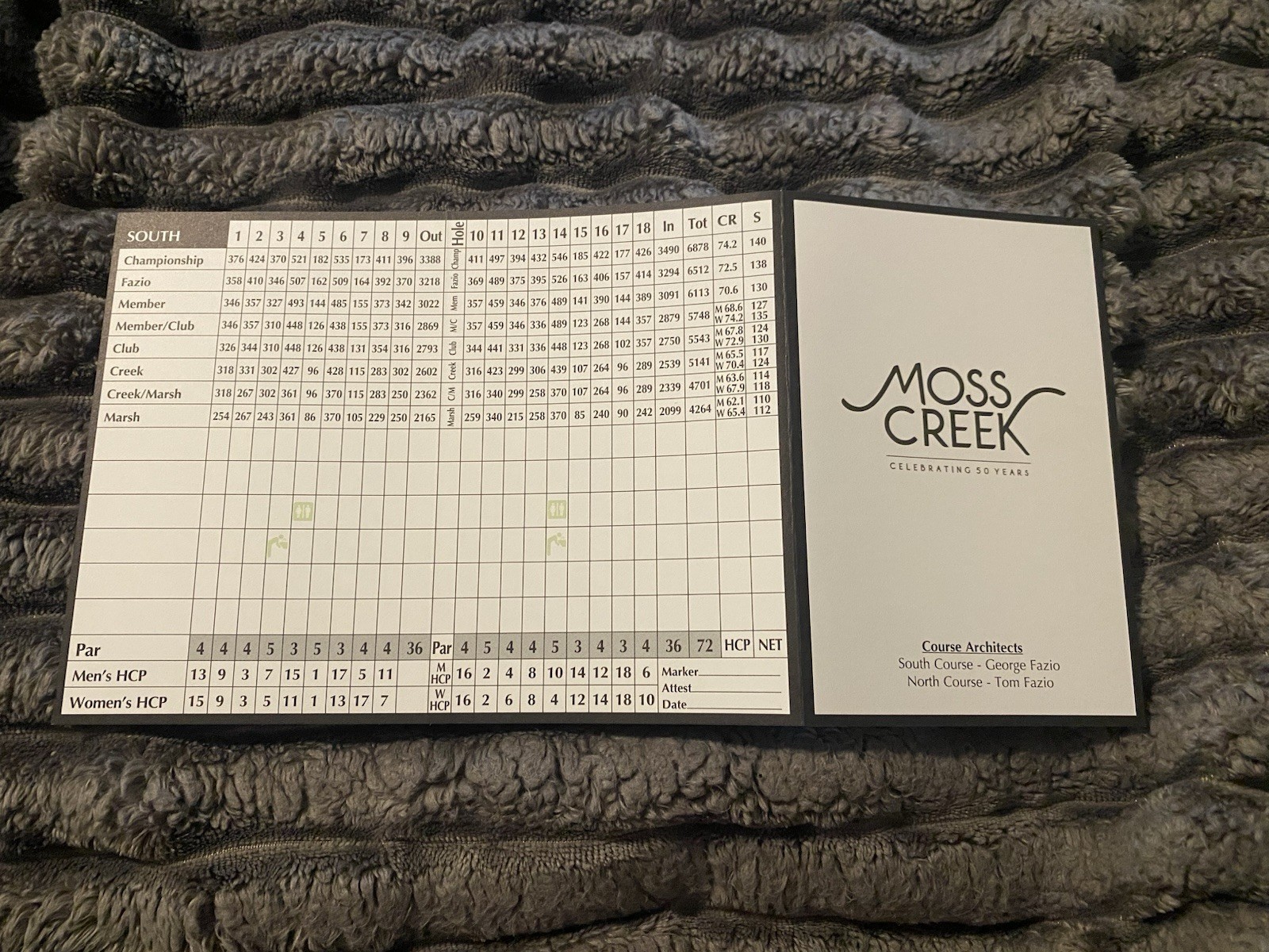 Moss Creek Golf Club Scorecard Bluffton South Carolina Fazio Design