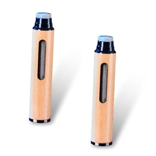 Handmade Woode Portable Ashtrays, Anti-Ash Drop Car Ashtray with 2 PCS Black