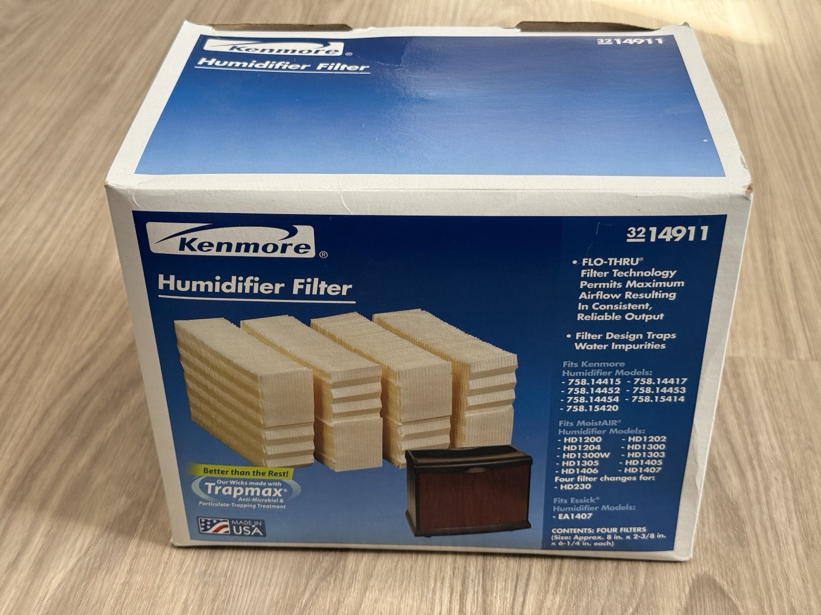 Genuine Kenmore Comfort Trapmax Humidifier 4 Pack Replacement Filters 14911 NEW