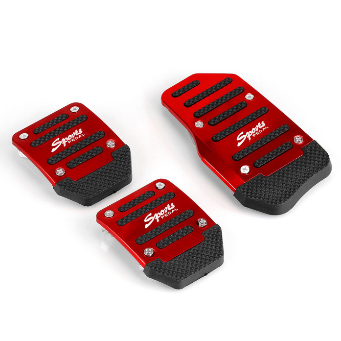 3Pcs/set Car Manual Non-Slip Foot Pedal Pad Cover Kit Aluminum Car Accessories