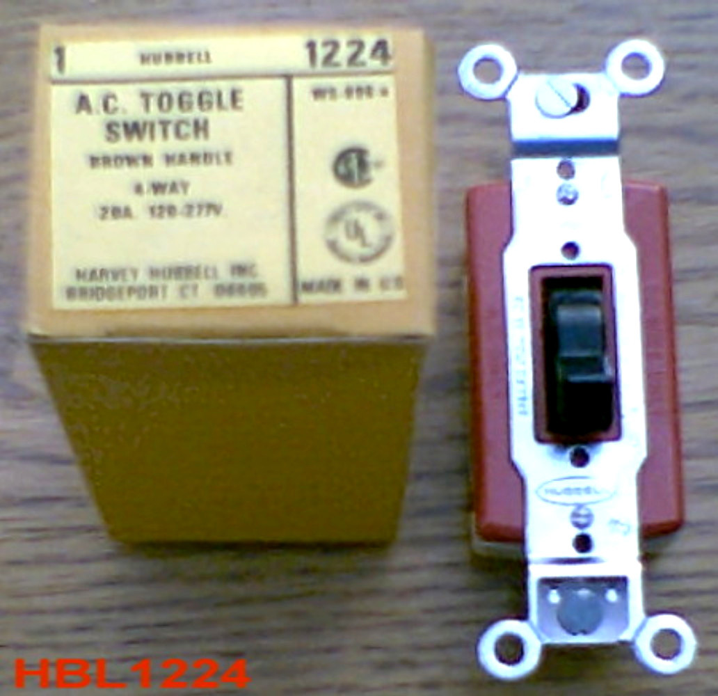 NEW HUBBELL HBL1224 SWITCH 20 A 120/277 V 1224 BROWN