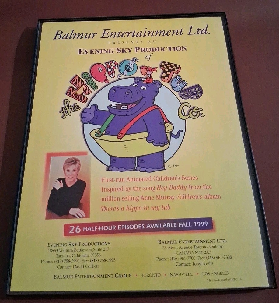 There's A Hippo In My Tub Animation Framed Print Ad 1999 8.5x11