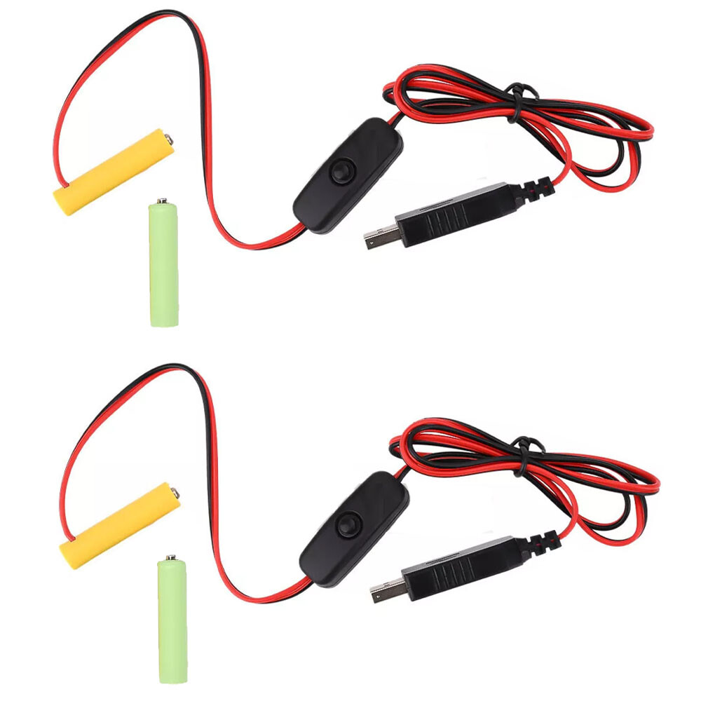 2PC/Set 3V AAA Eliminator Cables 1M Dummy-Battery Power Cord Replacement US