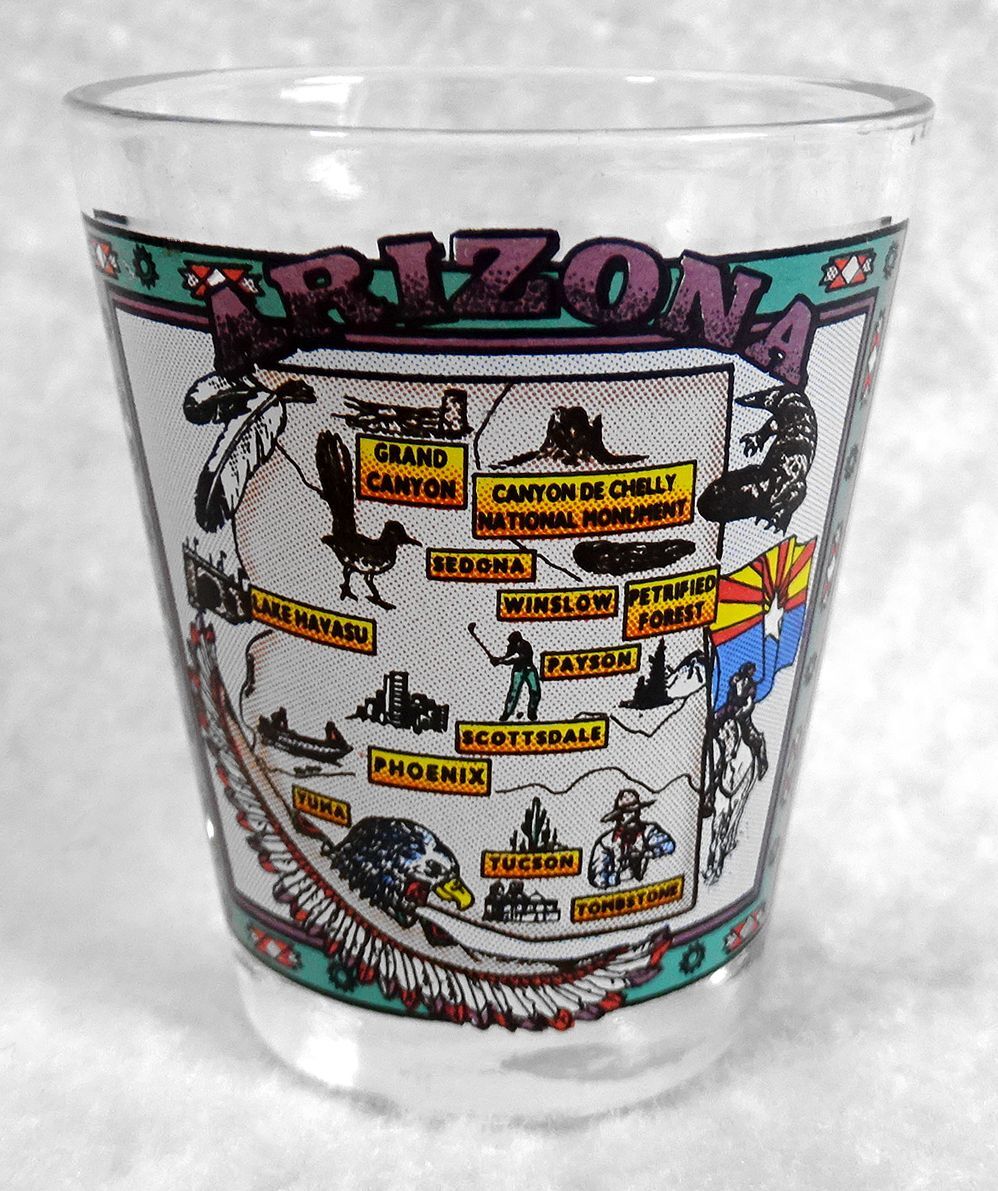 Arizona Shot Glass Cities & Landmarks Shooter 2-3/8" Jigger