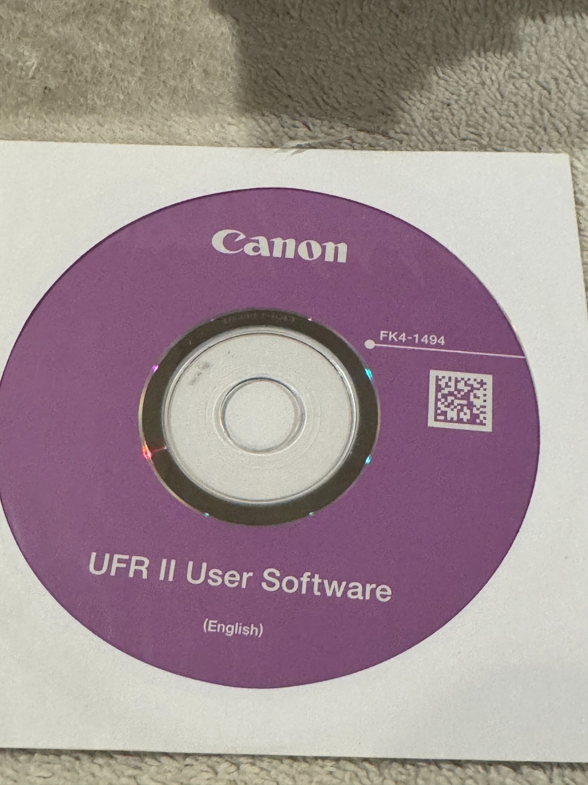 Canon UFR II User Software FK4-1494 CD - CD ONLY IN VERY GOOD CONDITION!!!