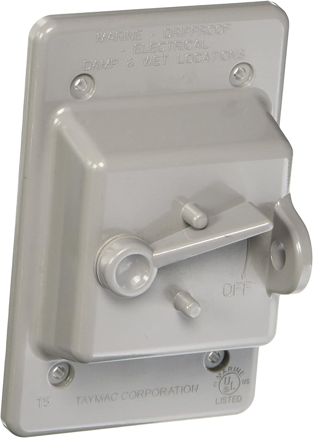 1-Gang Weatherproof Cover, Plastic, Toggle, Gray