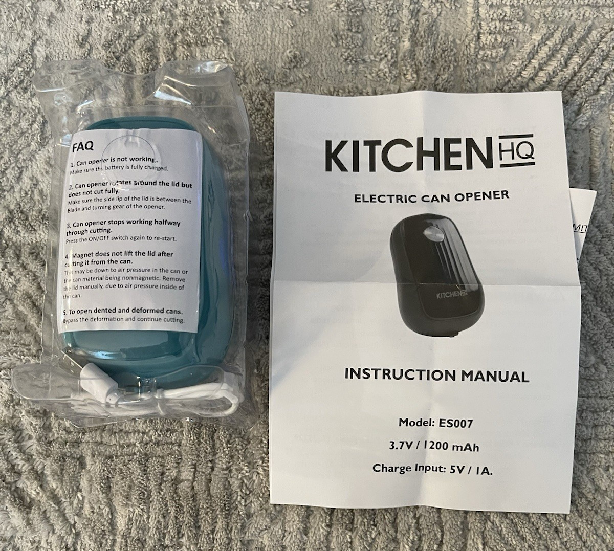 Kitchen HQ Electric can opener, green, New