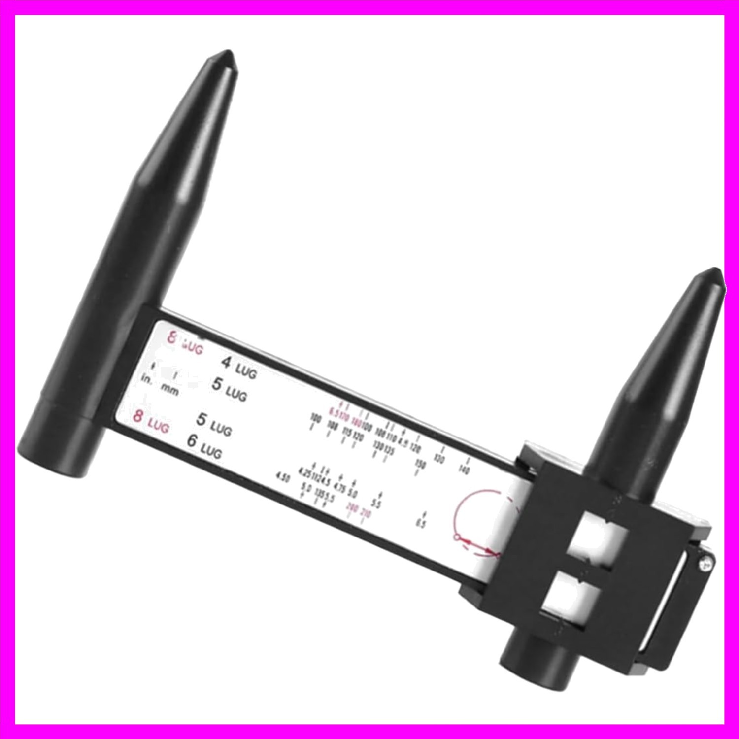 PCD Gauge Ruler, Wheel/Rim Bolt Pattern Sliding Measuring Tool, Car Wheel Lug...
