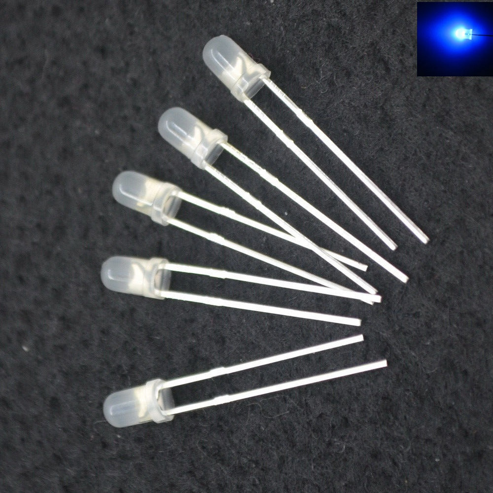 50Pcs LED DIFFUSED Milk Blue F3 3MM Blue LIGHT Super Bright Bulb Lamp  NEW