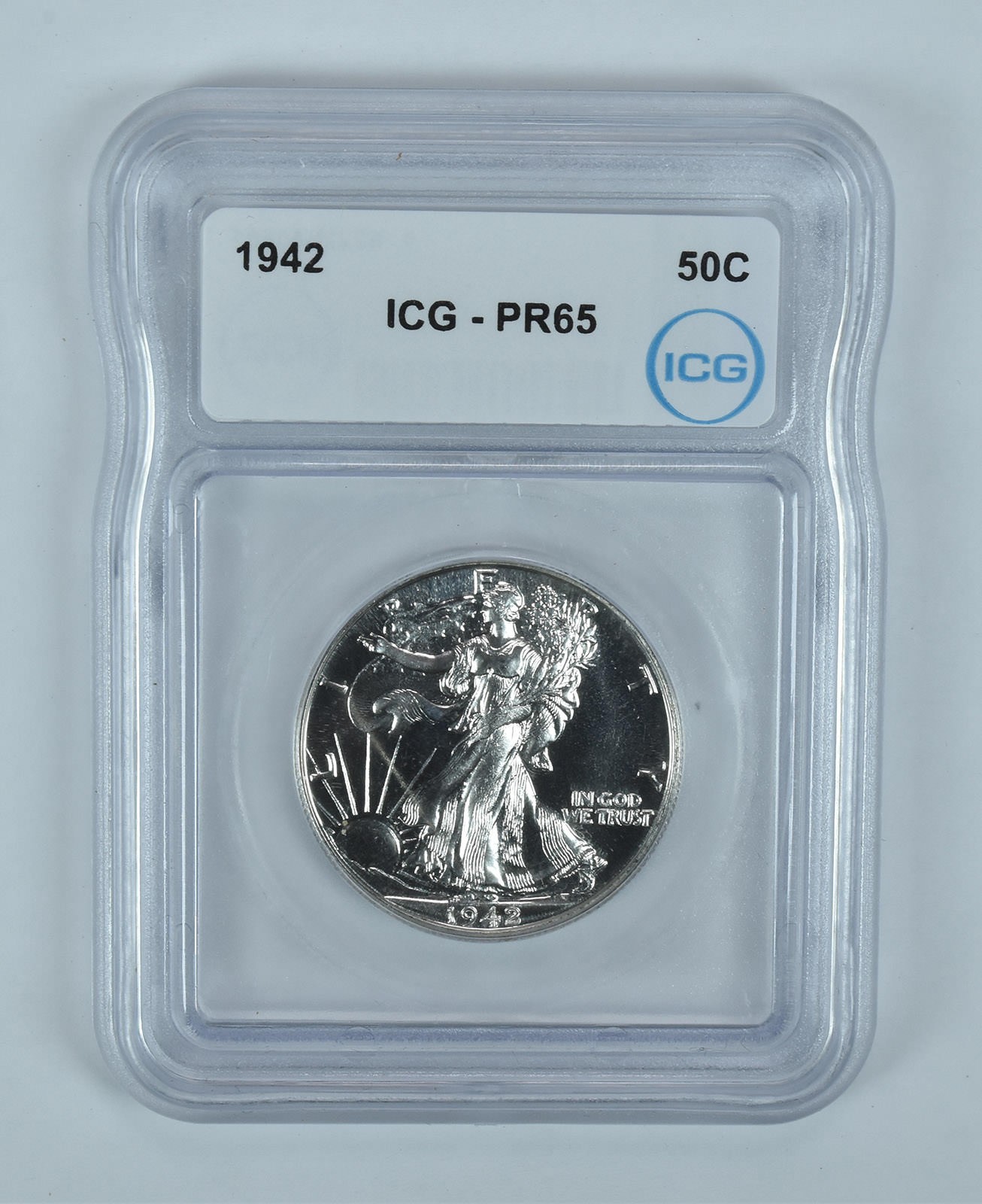 1942 Walking Liberty Half Dollar PR65 ICG