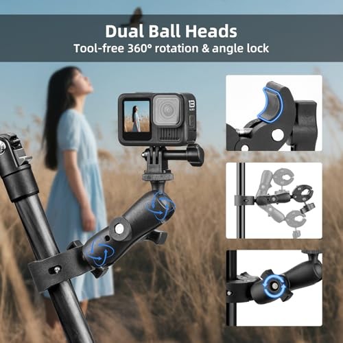 Double Clamp Mount Umbrella Holder Camera Pole Bracket for Stroller