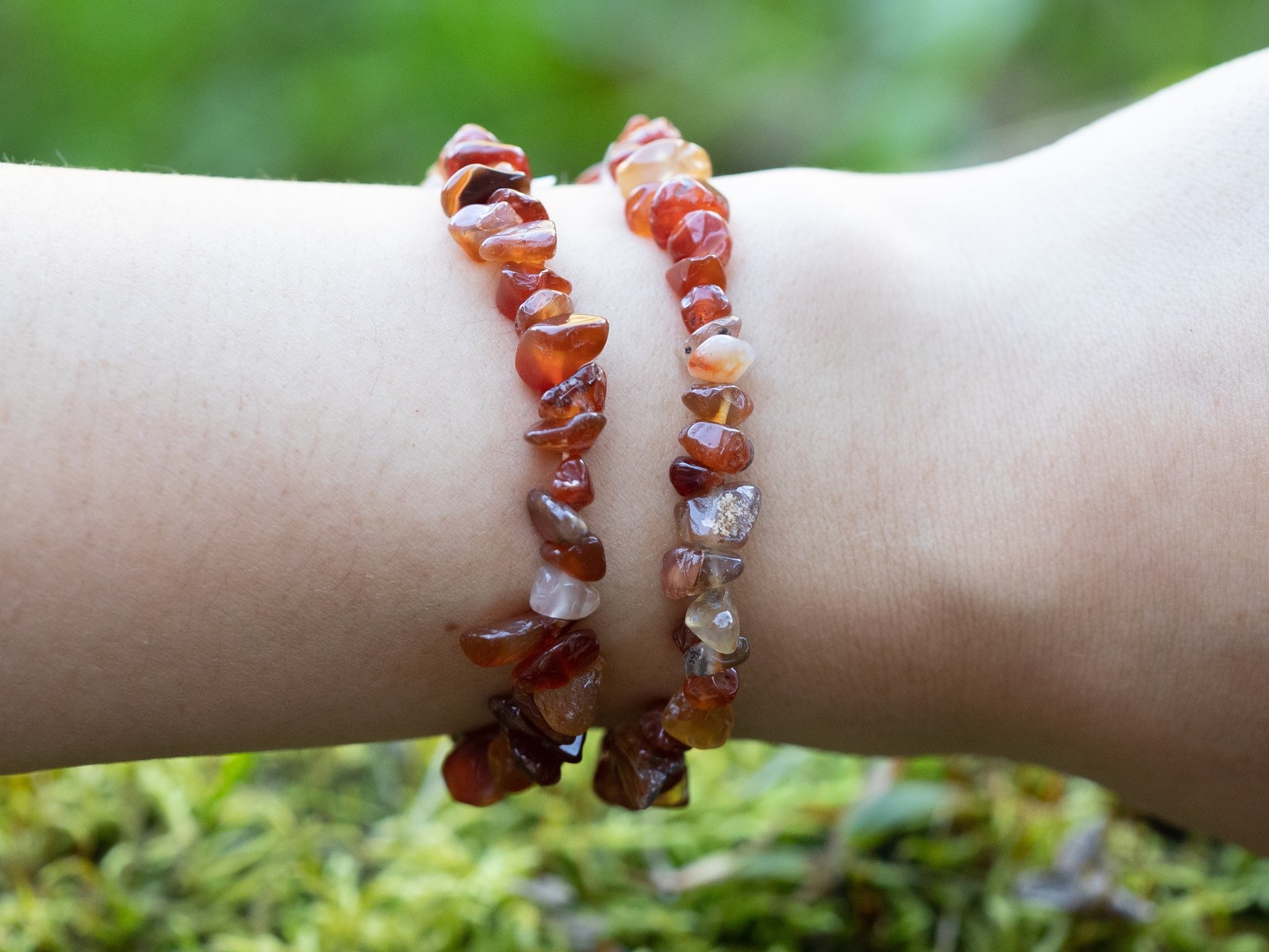 CARNELIAN Crystal Bracelet - Chip Beads - Beaded Handmade Jewelry, Stones, E1767