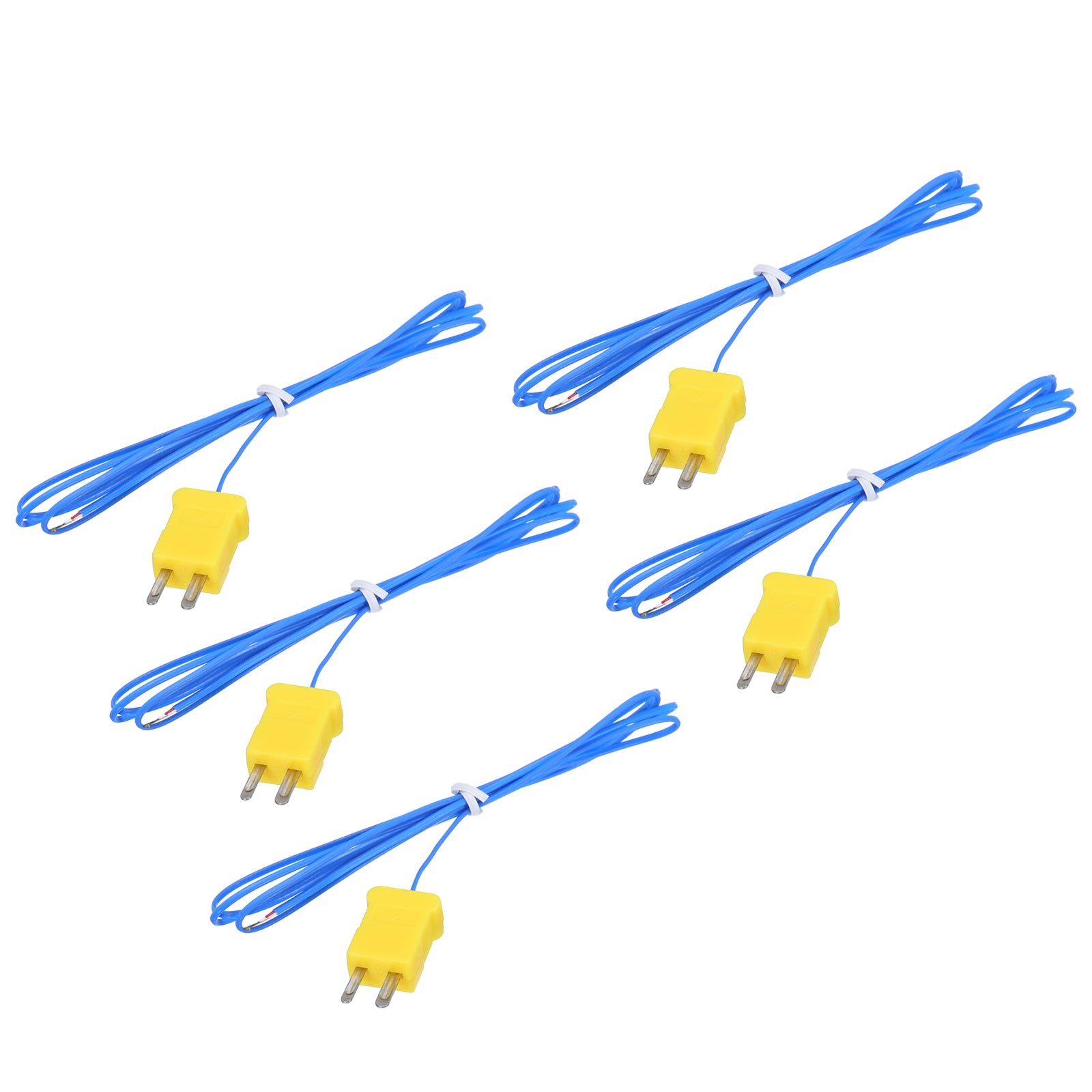 5pcs K Type Thermocouple Mini Connector PTFE 3.3ft -50 to 260°C, Blue