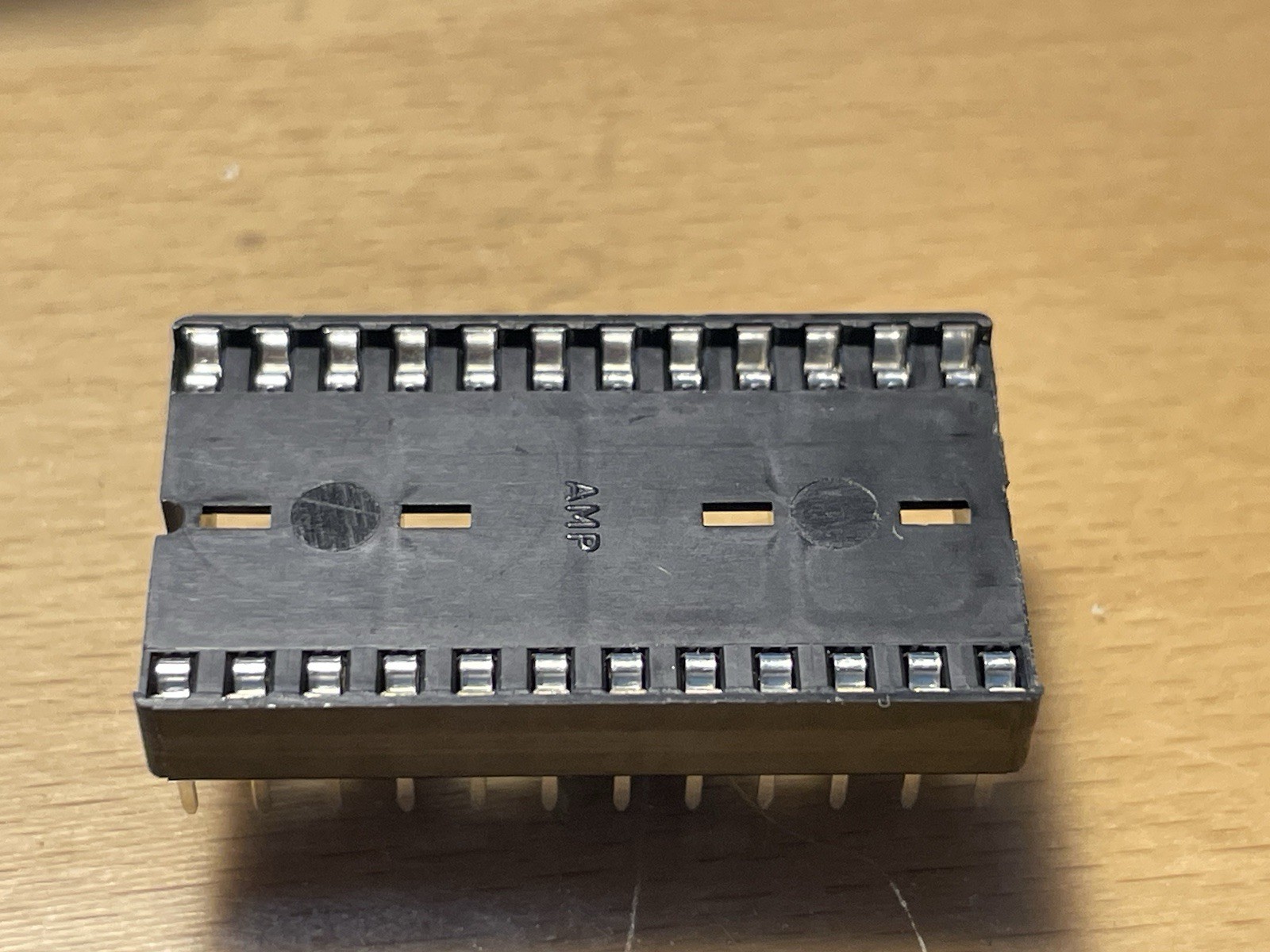Amp 24 Pin Wide DIP IC Socket,  11/16"W X 1-1/8"L, lot of 5