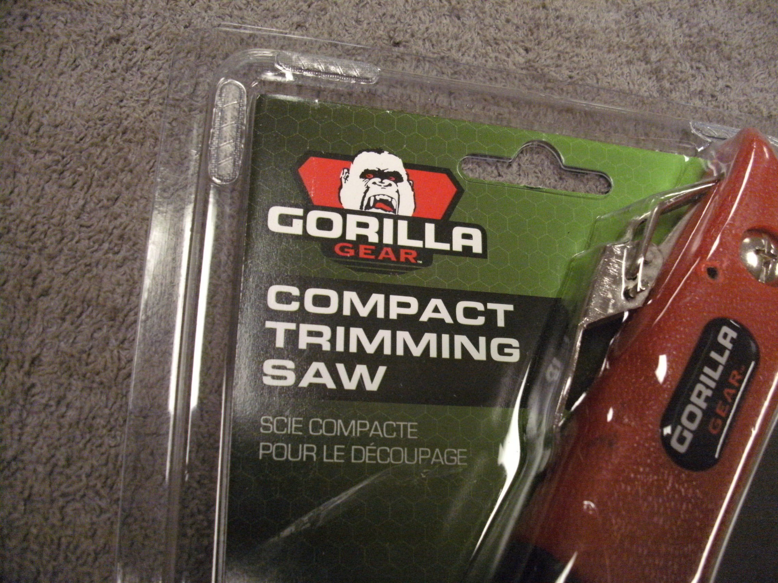 Gorilla Gear Compact Trimming Saw , 7" Double Cut Blade, Rubber Coated Handle