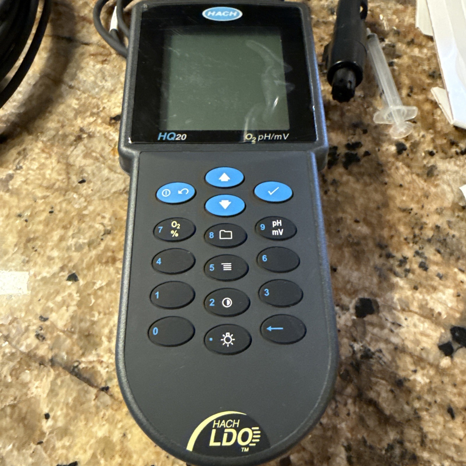 Hach HQ20 Portable Dissolved Oxygen/pH Meter With Probe WORKING W/extras