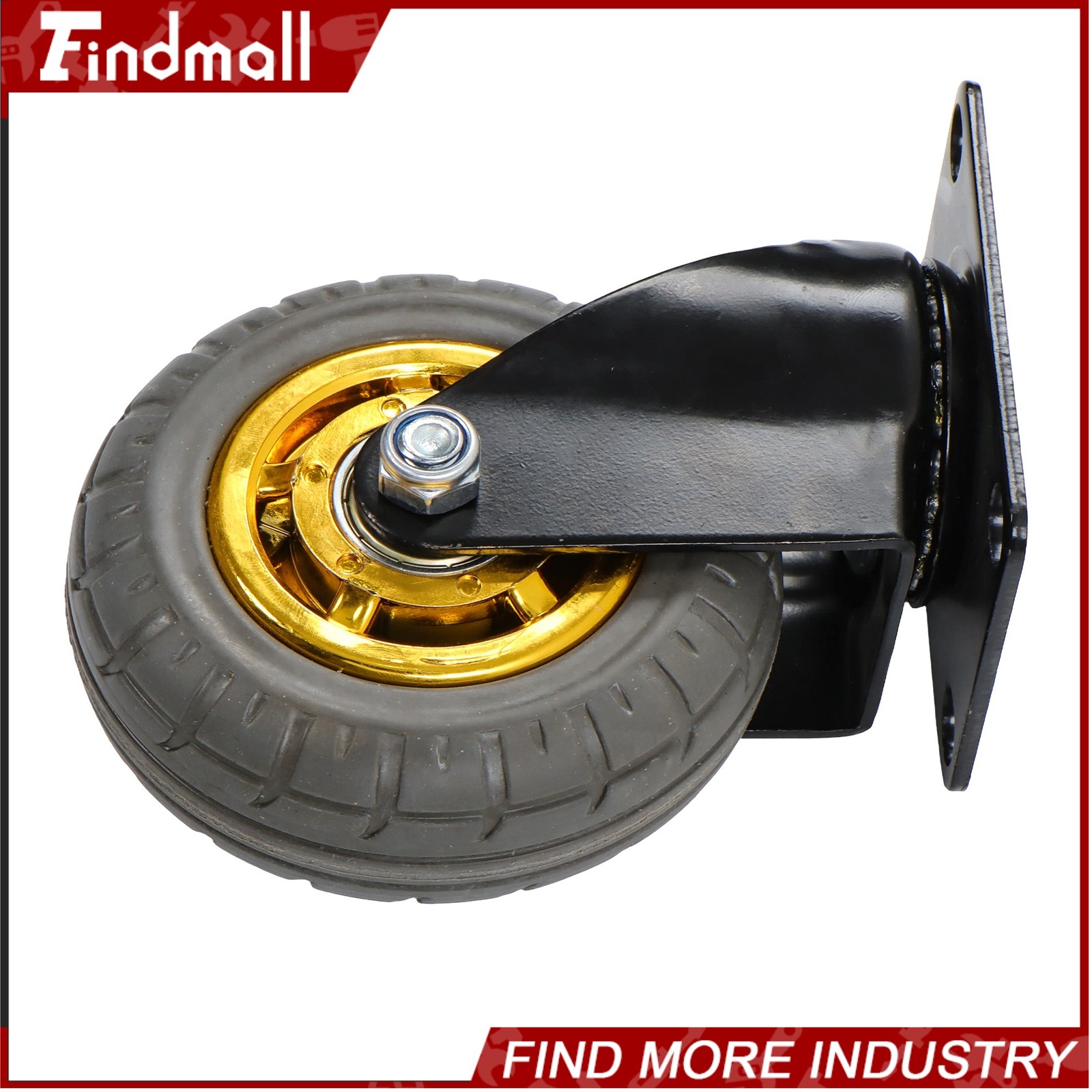 Findmall 4 Pack Universal Casters Rubber Non-Marking 4" Swivel Casters Wheels