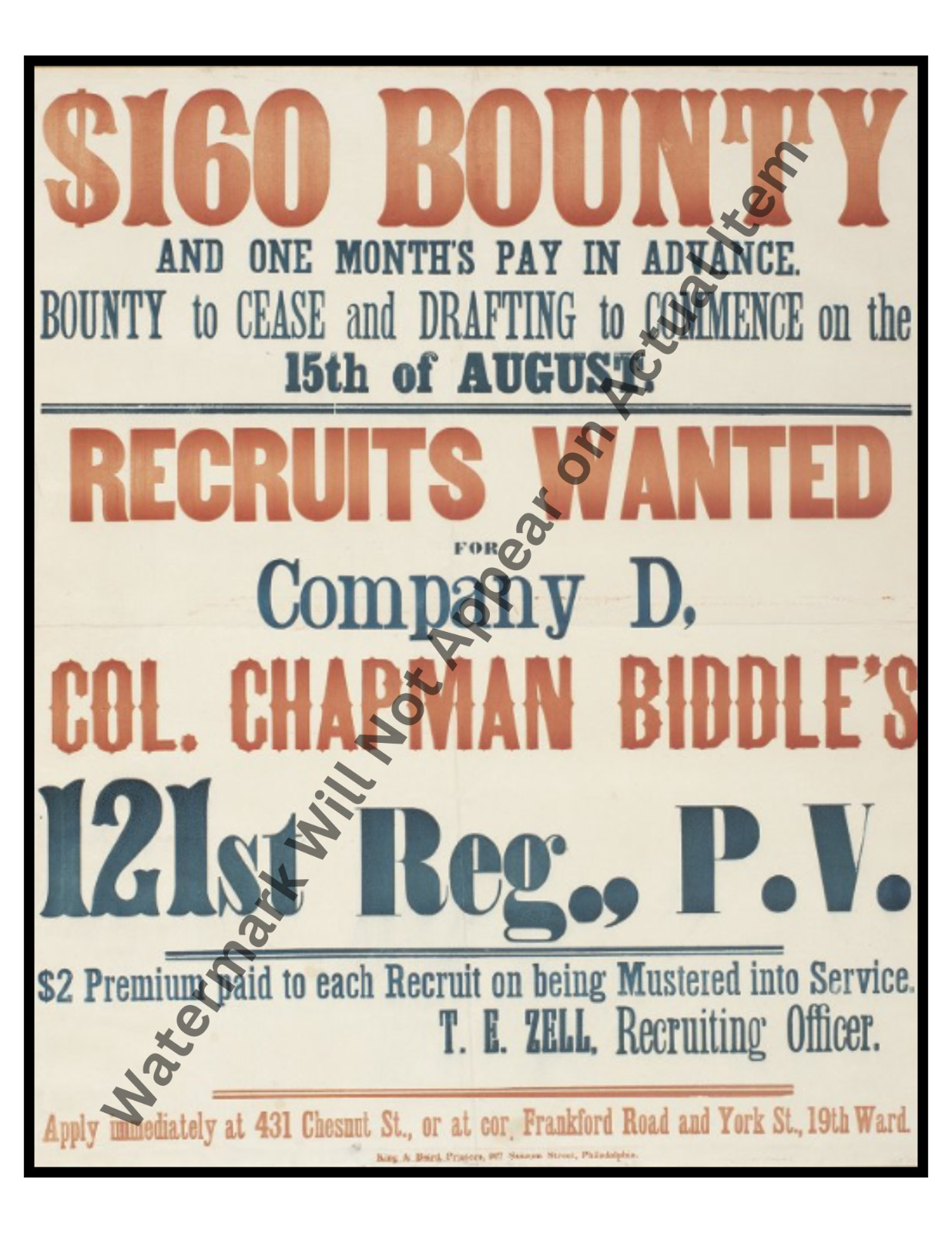 Civil War Recruitment Propaganda Poster Vintage Photographic Print 8.5x11"