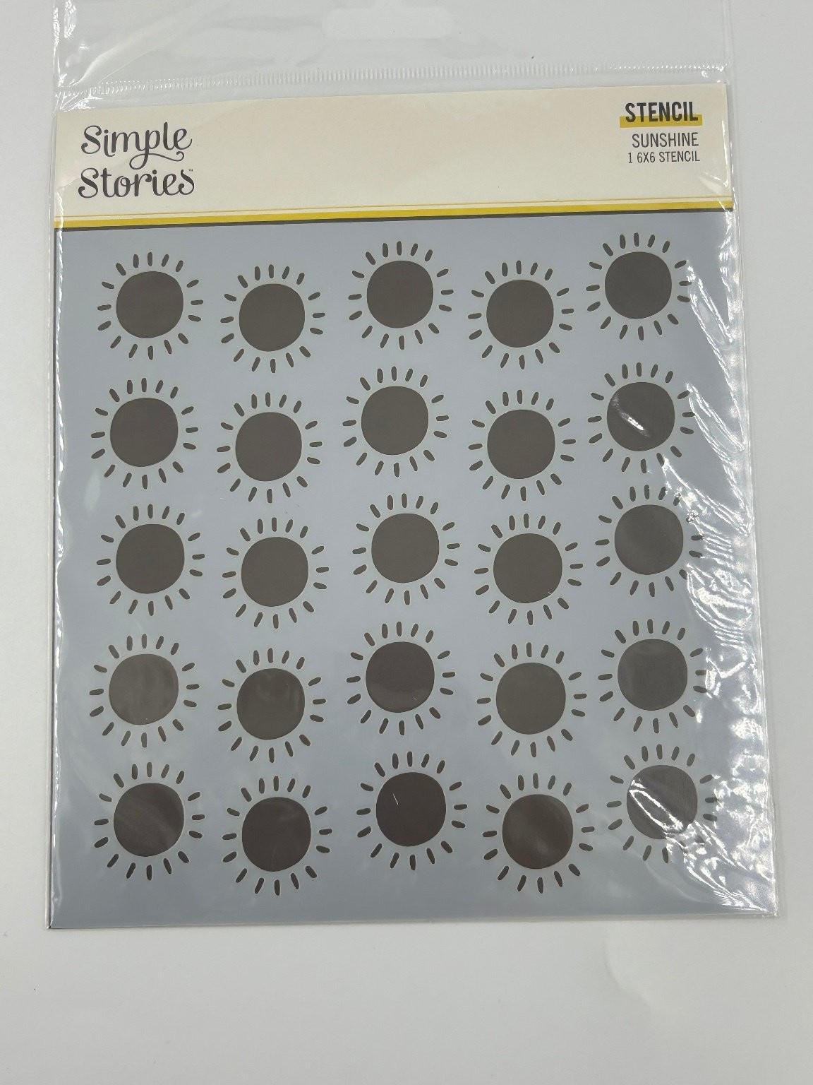 Simple Stories Sunshine Stencil 6x6 Scrapbooking Paper Crafts Sun