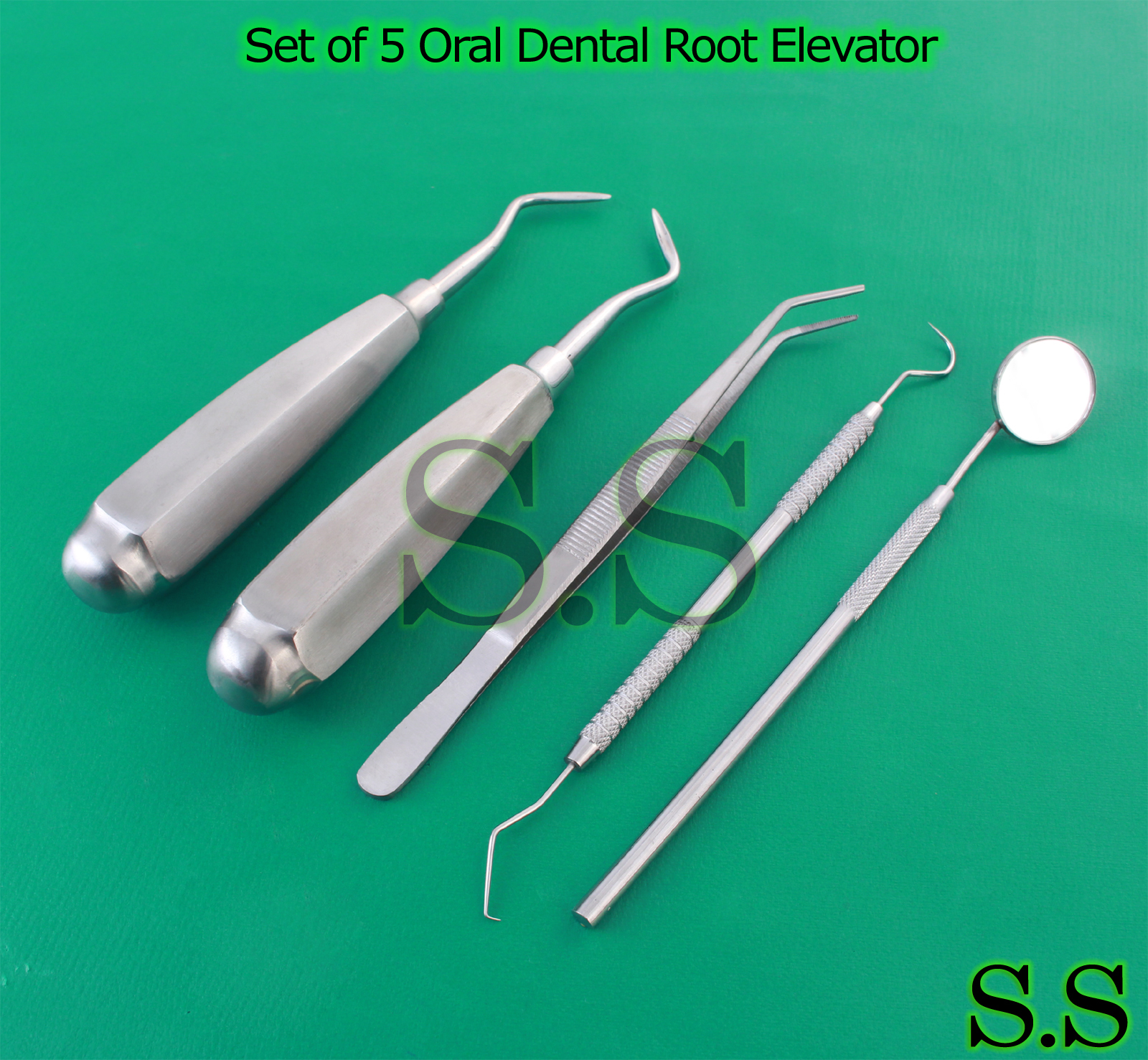 Set of 5 Oral Dental Root Elevator Pedo Flohr Right & Left DN-593