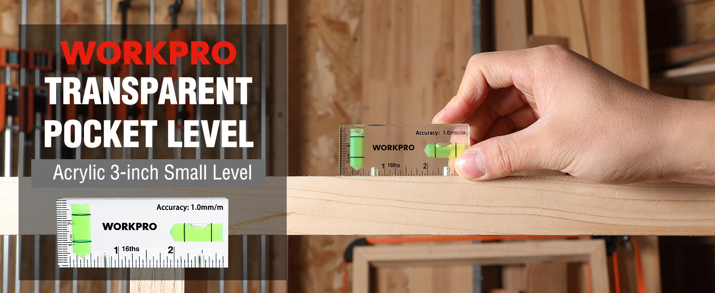 WORKPRO Small Level, 3 Inch Mini Level Tool Magnetic Level w/2 Different Bubbles