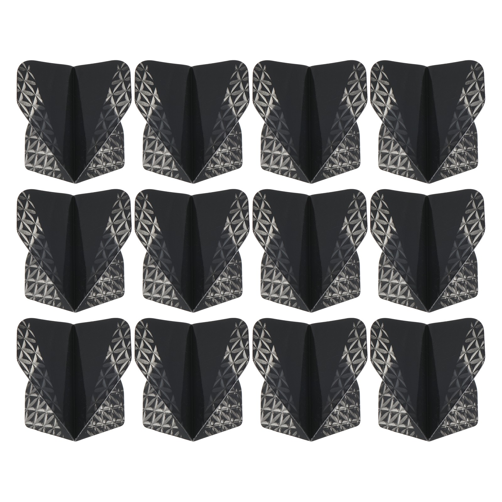 Dart Flights, 12 Pack PET Standard Darts Accessories, Black, Gray