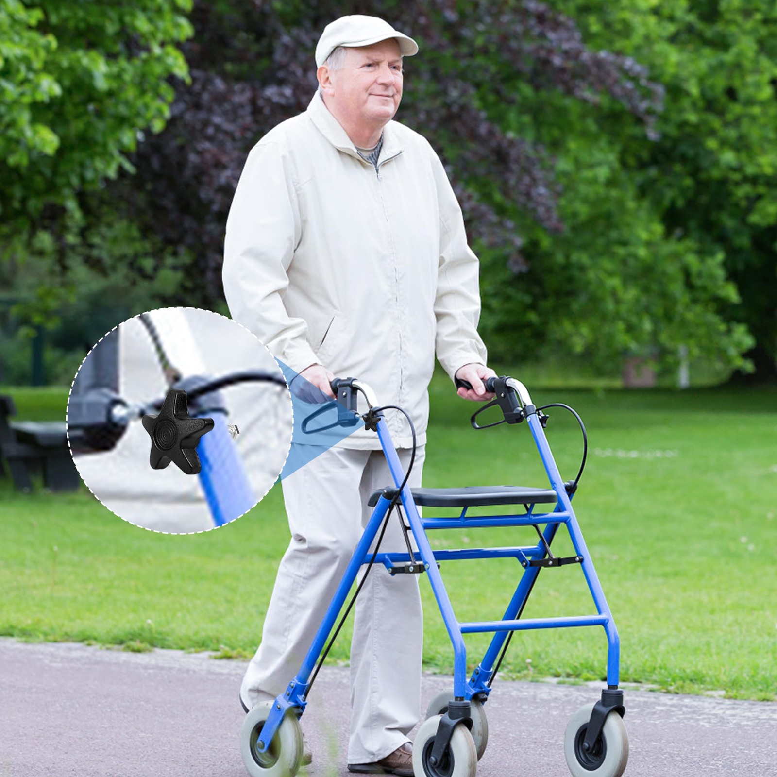 2 Sets Rollator Walker Replacement Partsï¼ŒComplete Walker Accessories Kit wi...