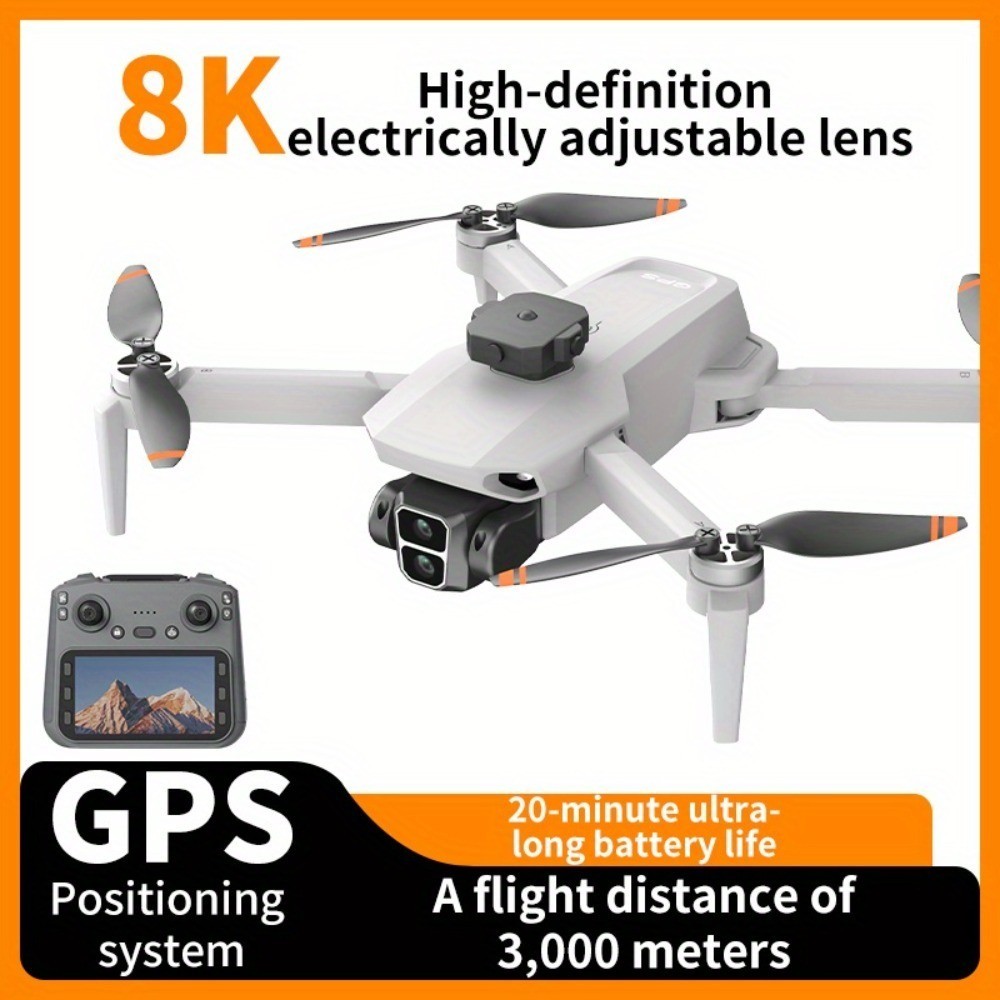 8K GPS FPV Drone, Touchscreen Controller, 5G WiFi, Dual Batteries, GPS Auto RTH