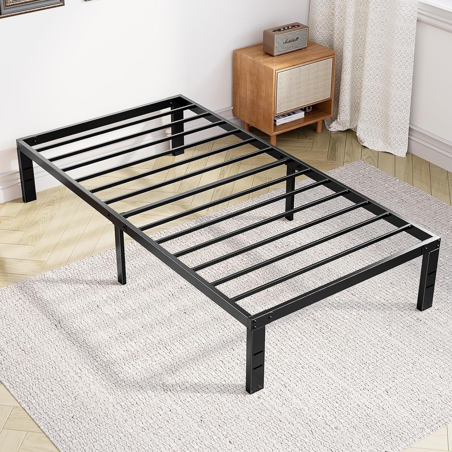 Sweetcrispy Twin Bed Frame - Heavy Duty Metal Platform Bed Frames Twin Size with