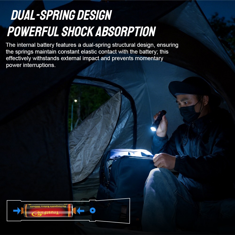 Trustfire 2000 LM Dual-Tail-Switch led Tactical Flashlight One-Touch Strobe US